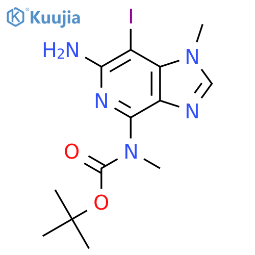 tert-Butyl (6-amino-7-iodo-1-methyl-1H-imidazo[4,5-c]pyridin-4-yl)(methyl)carbamate structure