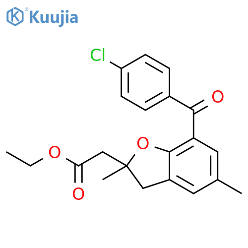 3-Benzofuranacetic acid, 7-(4-chlorobenzoyl)-2,5-dimethyl-, ethyl ester structure