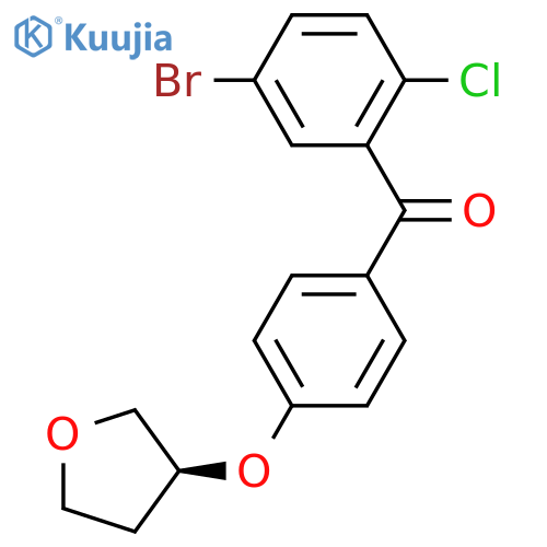 (S)-(5-Bromo-2-chlorophenyl)(4-((tetrahydrofuran-3-yl)oxy)phenyl)methanone structure