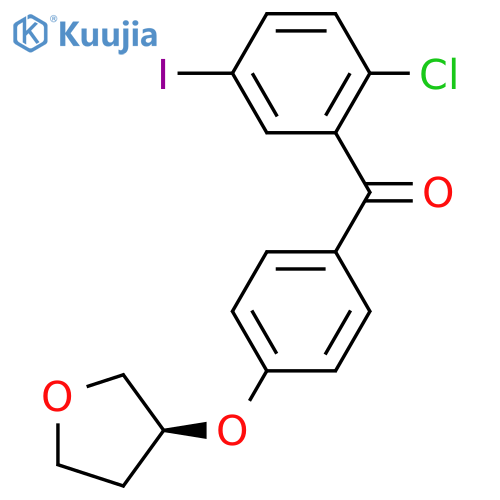 (2-Chloro-5-iodophenyl)4-(3S)-tetrahydro-3-furanyloxyphenylmethanone structure