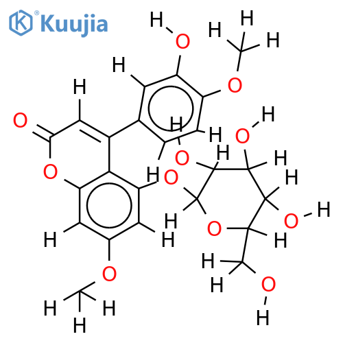 5-(β-D-Glucopyranosyloxy)-4-(3-hydroxy-4-methoxyphenyl)-7-methoxy-2H-1-benzopyran-2-one structure