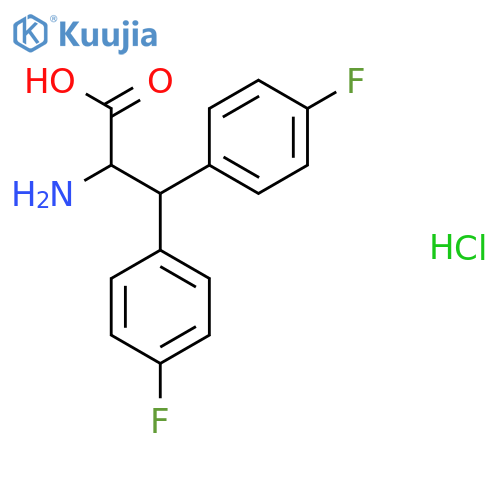 2-Amino-3,3-bis(4-fluorophenyl)propanoic acid hydrochloride structure