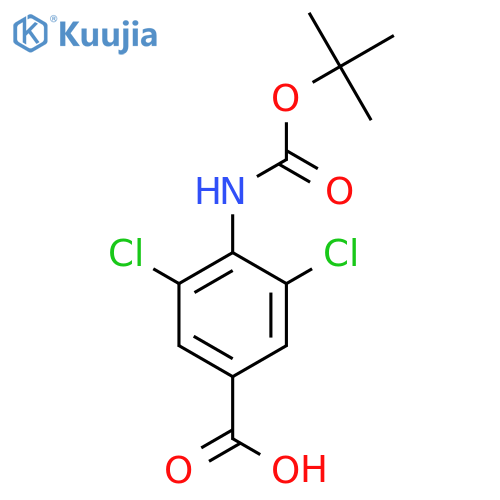 4-{(tert-butoxy)carbonylamino}-3,5-dichlorobenzoic acid structure