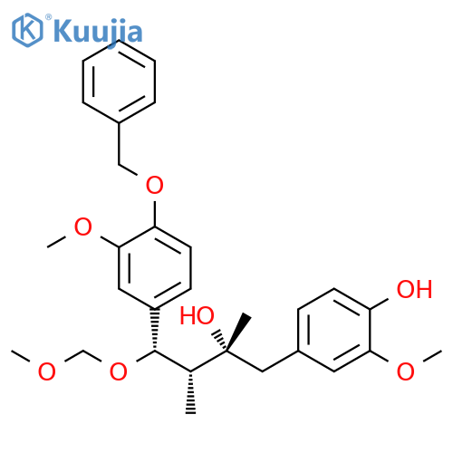 (αR,βR,γR,δS)-α-(4-Hydroxy-3-methoxyphenyl)-3-methoxy-δ-(methoxymethoxy)-β,γ-dimethyl-4-(phenylmethoxy)benzenebutanol structure