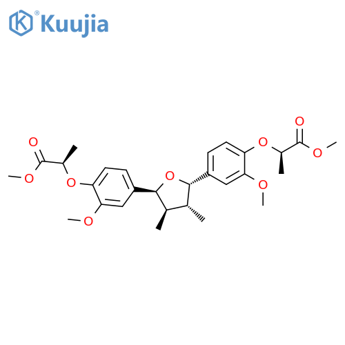 1,1′-Dimethyl (2R,2′R)-2,2′-[[(2S,3R,4R,5S)-tetrahydro-3,4-dimethyl-2,5-furandiyl]bis[(2-methoxy-4,1-phenylene)oxy]]bis[propanoate] structure