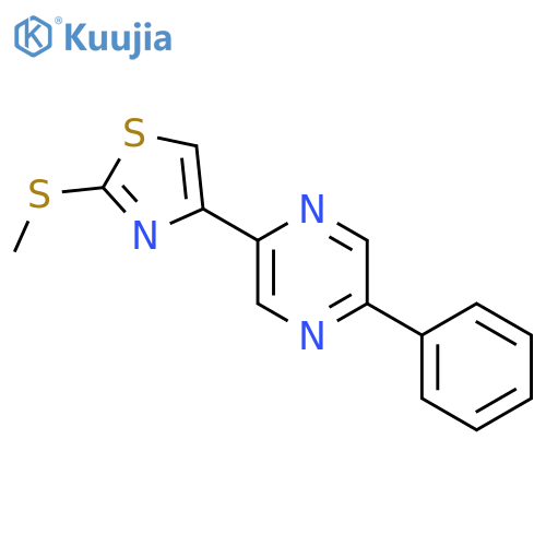 Pyrazine, 2-[2-(methylthio)-4-thiazolyl]-5-phenyl- structure