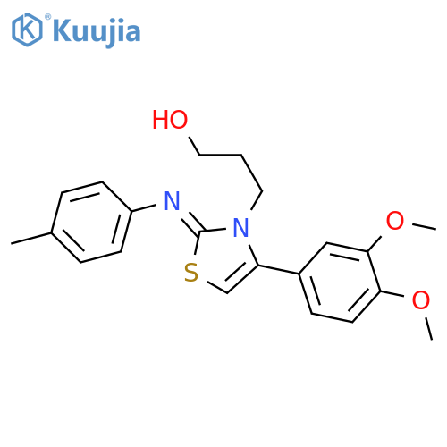 3-(2Z)-4-(3,4-dimethoxyphenyl)-2-(4-methylphenyl)imino-2,3-dihydro-1,3-thiazol-3-ylpropan-1-ol structure