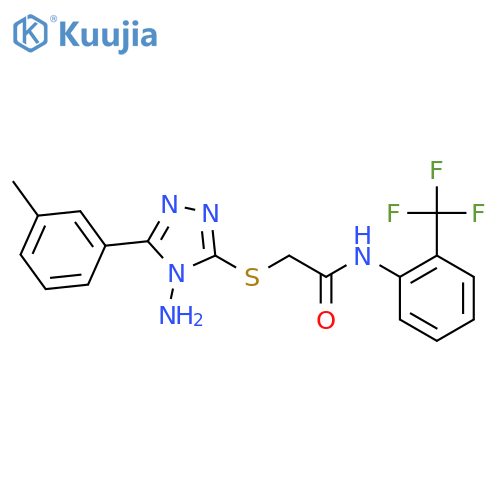 2-{4-amino-5-(3-methylphenyl)-4H-1,2,4-triazol-3-ylsulfanyl}-N-2-(trifluoromethyl)phenylacetamide structure