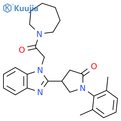 4-{1-2-(azepan-1-yl)-2-oxoethyl-1H-1,3-benzodiazol-2-yl}-1-(2,6-dimethylphenyl)pyrrolidin-2-one structure