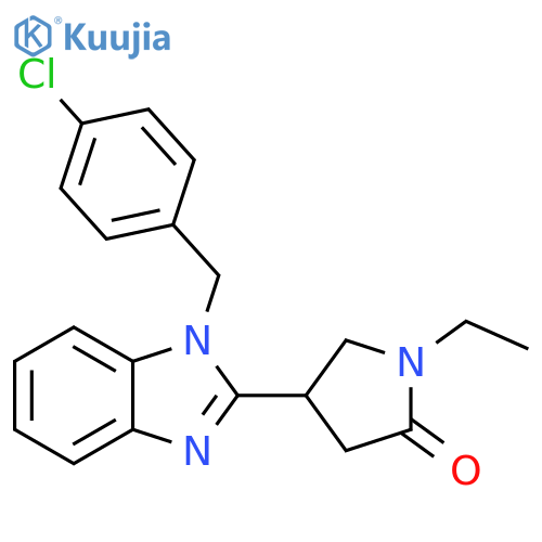 4-{1-(4-chlorophenyl)methyl-1H-1,3-benzodiazol-2-yl}-1-ethylpyrrolidin-2-one structure