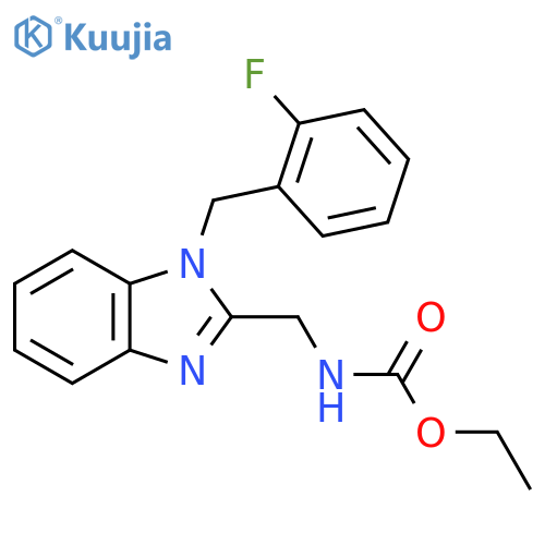ethyl N-({1-(2-fluorophenyl)methyl-1H-1,3-benzodiazol-2-yl}methyl)carbamate structure