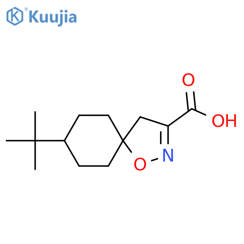 8-tert-butyl-1-oxa-2-azaspiro4.5dec-2-ene-3-carboxylic acid structure