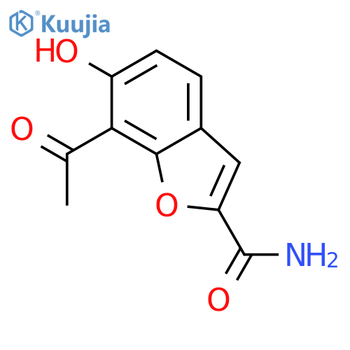 2-Benzofurancarboxamide, 7-acetyl-6-hydroxy- structure