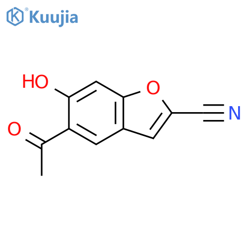 2-BENZOFURANCARBONITRILE, 5-ACETYL-6-HYDROXY- structure