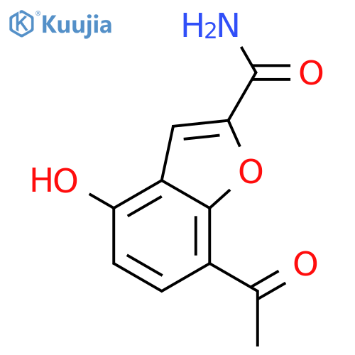 2-Benzofurancarboxamide, 7-acetyl-4-hydroxy- structure