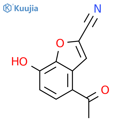 2-Benzofurancarbonitrile, 4-acetyl-7-hydroxy- structure