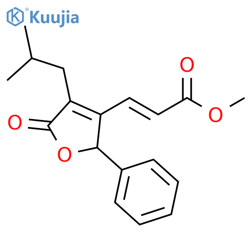 2-Propenoic acid,3-[2,5-dihydro-4-(2-methylpropyl)-5-oxo-2-phenyl-3-furanyl]-, methylester, (2E)- structure