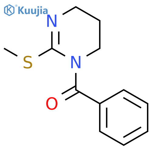 Pyrimidine, 1-benzoyl-1,4,5,6-tetrahydro-2-(methylthio)- structure