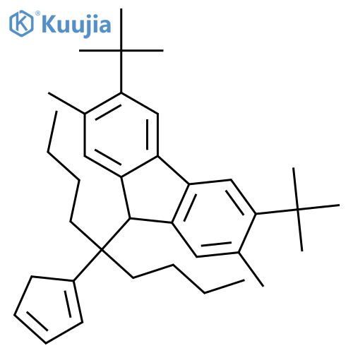 9H-Fluorene,9-[1-butyl-1-(1,3-cyclopentadienyl)pentyl]-3,6-bis(1,1-dimethylethyl)-2,7-dimethyl- structure