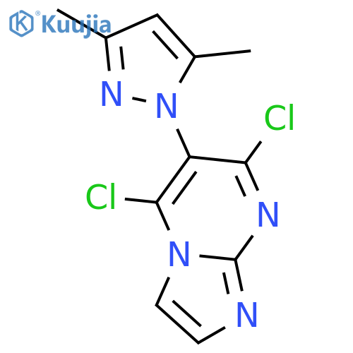 Imidazo[1,2-a]pyrimidine, 5,7-dichloro-6-(3,5-dimethyl-1H-pyrazol-1-yl)- structure