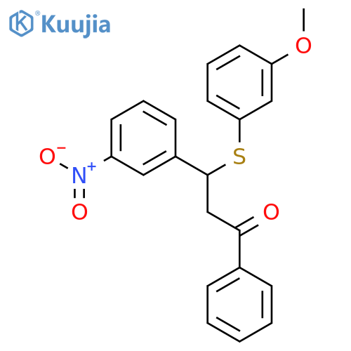 1-PROPANONE, 3-[(3-METHOXYPHENYL)THIO]-3-(3-NITROPHENYL)-1-PHENYL- structure
