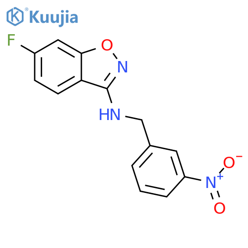 1,2-BENZISOXAZOL-3-AMINE, 6-FLUORO-N-[(3-NITROPHENYL)METHYL]- structure