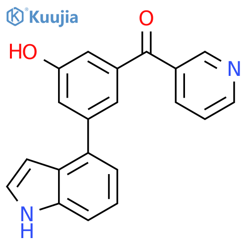 Methanone, [3-hydroxy-5-(1H-indol-4-yl)phenyl]-3-pyridinyl- structure