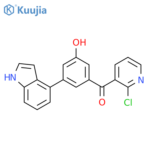 Methanone, (2-chloro-3-pyridinyl)[3-hydroxy-5-(1H-indol-4-yl)phenyl]- structure