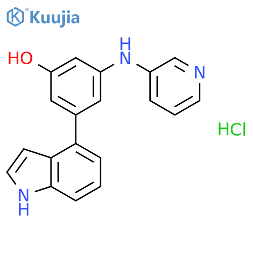 Phenol, 3-(1H-indol-4-yl)-5-(3-pyridinylamino)-, hydrochloride (1:1) structure