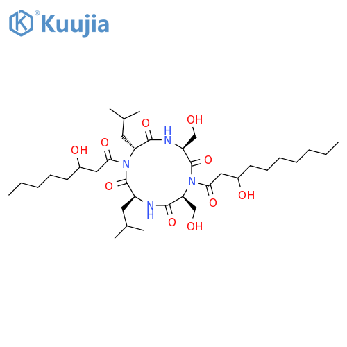 Cyclo(3-hydroxydecanoyl-L-seryl-L-leucyl-3-hydroxyoctanoyl-D-leucyl-L-seryl) structure