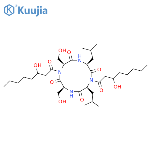 Cyclo(3-hydroxyoctanoyl-L-leucyl-L-seryl-3-hydroxyoctanoyl-L-seryl-L-leucyl) structure