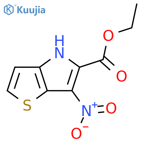 4H-Thieno[3,2-b]pyrrole-5-carboxylic acid, 6-nitro-, ethyl ester structure