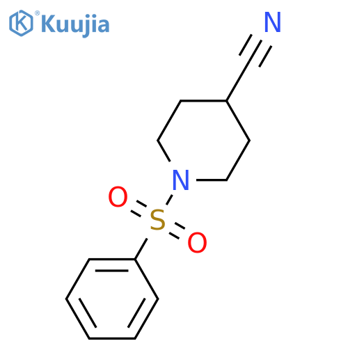 1-(benzenesulfonyl)piperidine-4-carbonitrile structure