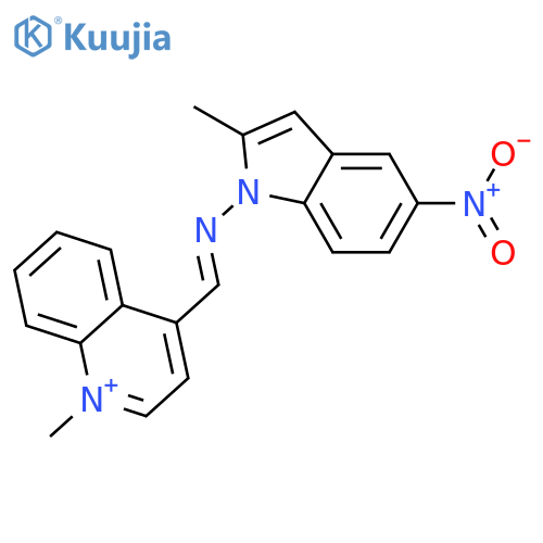 Quinolinium, 1-methyl-4-[[(2-methyl-5-nitro-1H-indol-1-yl)imino]methyl]- structure