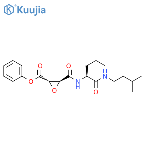 2-Oxiranecarboxylic acid, 3-[[[(1S)-3-methyl-1-[[(3-methylbutyl)amino]carbonyl]butyl]amino]carbonyl]-, phenyl ester, (2S,3S)- structure