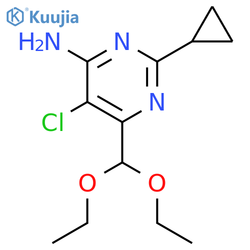 4-PYRIMIDINAMINE, 5-CHLORO-2-CYCLOPROPYL-6-(DIETHOXYMETHYL)- structure