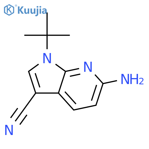 1H-Pyrrolo[2,3-b]pyridine-3-carbonitrile, 6-amino-1-(1,1-dimethylethyl)- structure