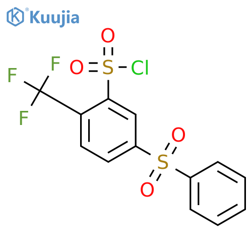 5-(Phenylsulfonyl)-2-(trifluoromethyl)benzenesulfonyl chloride structure