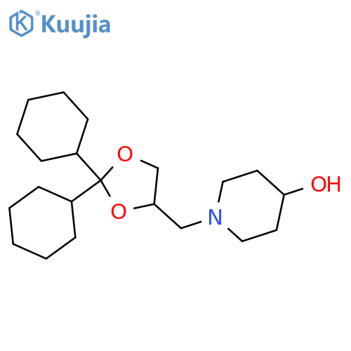 4-PIPERIDINOL, 1-[(2,2-DICYCLOHEXYL-1,3-DIOXOLAN-4-YL)METHYL]- structure