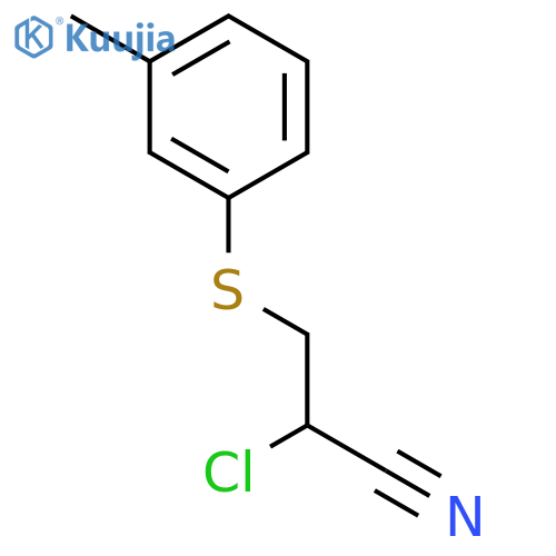 2-chloro-3-[(3-methylphenyl)sulfanyl]propanenitrile structure