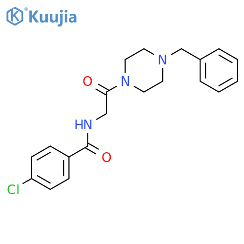 <br>N-[2-(4-benzyl-1-piperazinyl)-2-oxoethyl]-4-chlorobenzamide (non-preferred  name) structure