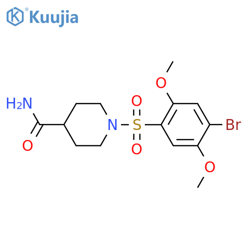 1-(4-bromo-2,5-dimethoxybenzenesulfonyl)piperidine-4-carboxamide structure