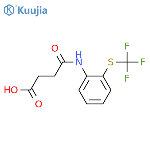 3-({2-(trifluoromethyl)sulfanylphenyl}carbamoyl)propanoic acid structure