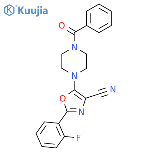 5-(4-Benzoylpiperazin-1-yl)-2-(2-fluorophenyl)-1,3-oxazole-4-carbonitrile structure