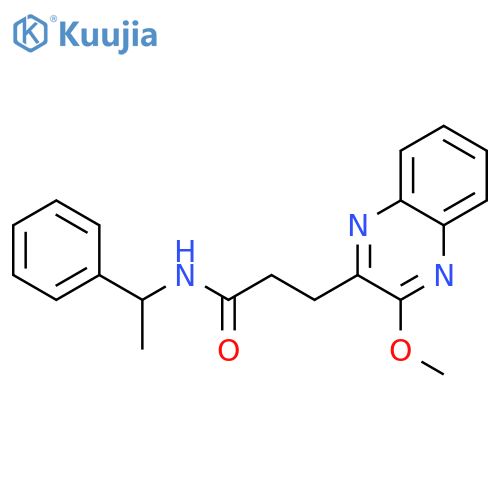 3-(3-methoxyquinoxalin-2-yl)-N-(1-phenylethyl)propanamide structure