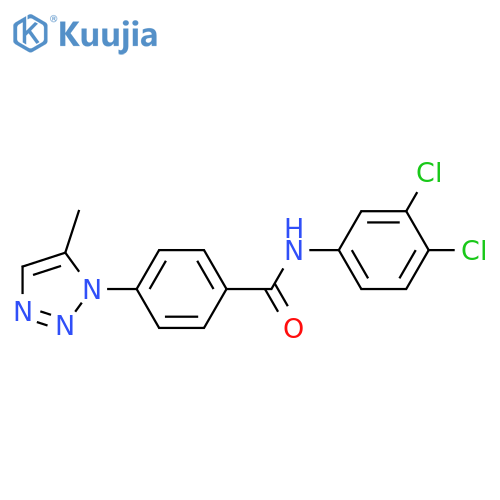 N-(3,4-dichlorophenyl)-4-(5-methyl-1H-1,2,3-triazol-1-yl)benzamide structure