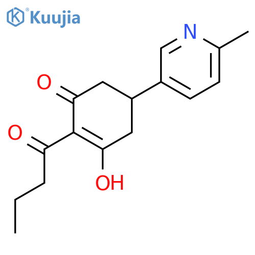 2-CYCLOHEXEN-1-ONE, 3-HYDROXY-5-(6-METHYL-3-PYRIDINYL)-2-(1-OXOBUTYL)- structure