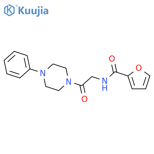 N-[2-oxo-2-(4-phenyl-1-piperazinyl)ethyl]-2-furamide (non-preferred name) structure