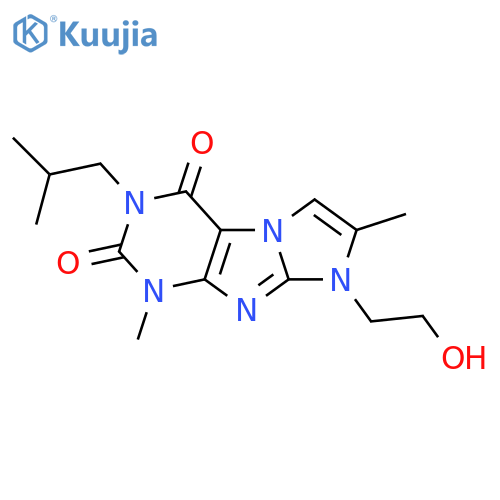 8-(2-hydroxyethyl)-1,7-dimethyl-3-(2-methylpropyl)-1H,2H,3H,4H,8H-imidazo1,2-gpurine-2,4-dione structure