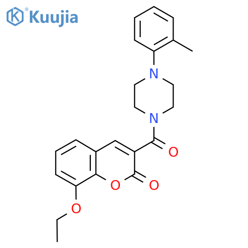 8-ethoxy-3-4-(2-methylphenyl)piperazine-1-carbonyl-2H-chromen-2-one structure